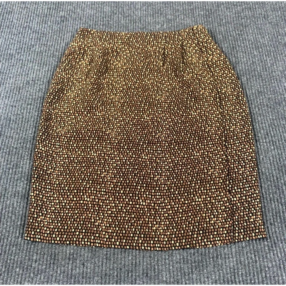 Liz Claiborne Skirt‎ Womens 4 Brown Lightweight Zip Up Short Abstract Y2K BOHO